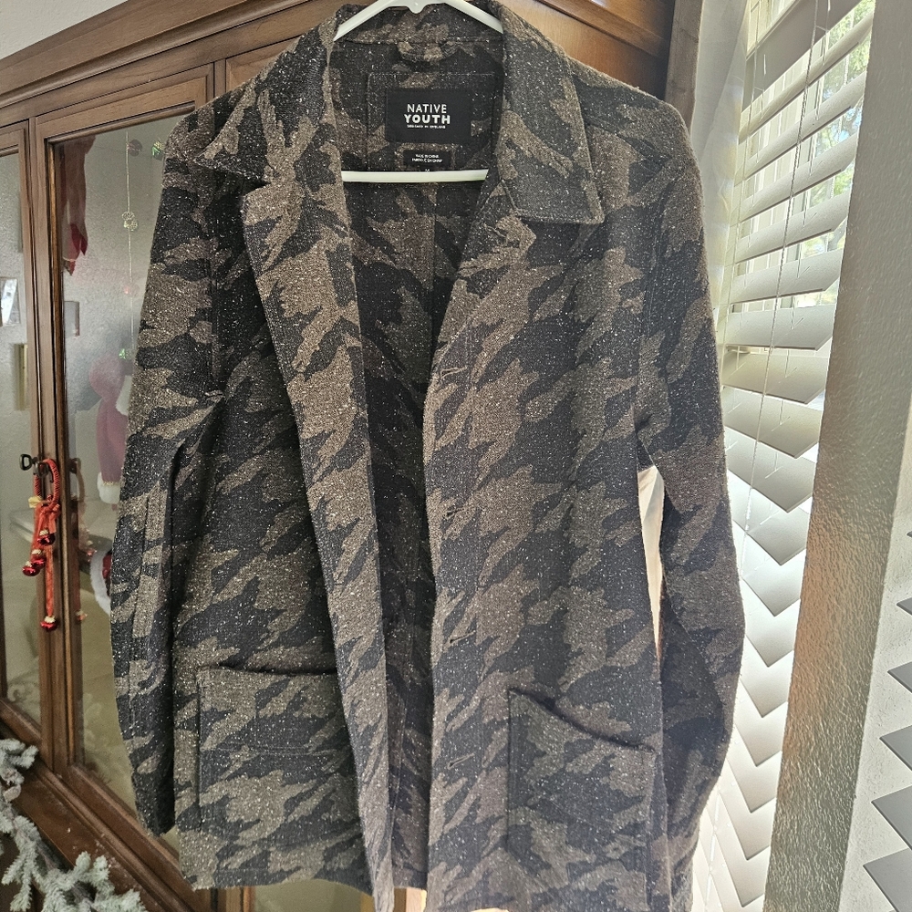 Native Youth Camouflage Blazer - Black and Gray